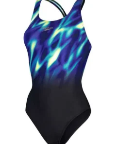 SPEEDO Maillot De Bain Natation Femme^Maillot de bain Placement Digital Powerback Black/Chroma Blue/Aquarium
