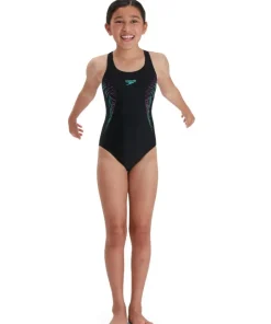 Femme SPEEDO Maillot de bain Plastisol Placement Muscleback Black/Rose Violet/Bondi Blue