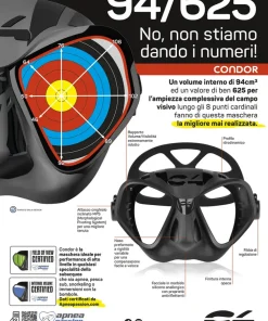 C4 Masque D'Apnée^Masque chasse sous marine Condor anti buée - Noir