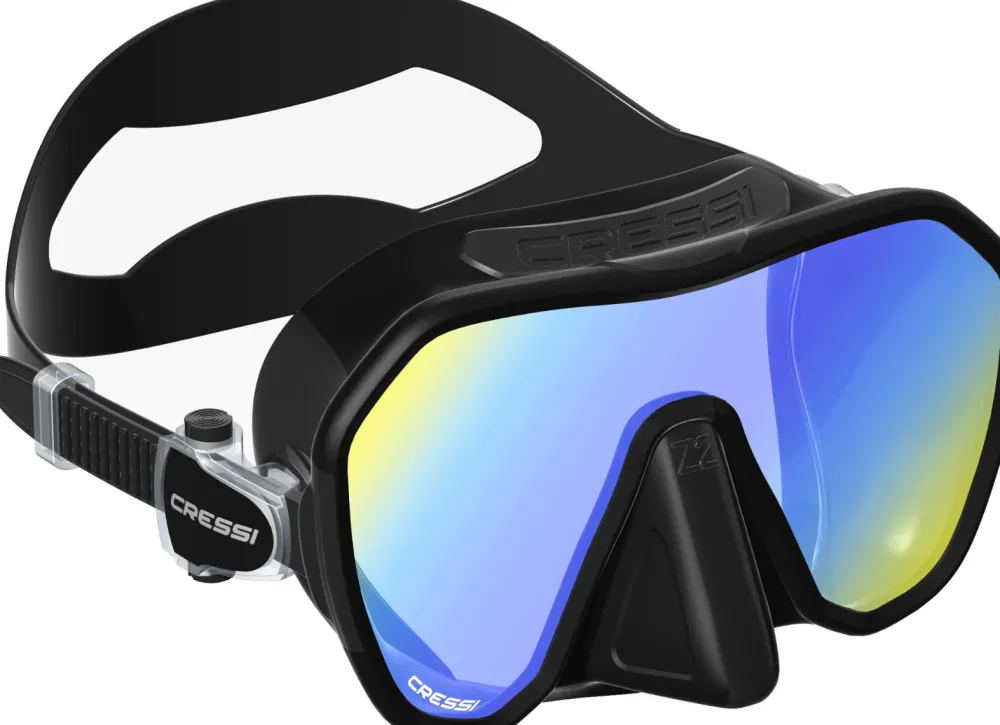 CRESSI-SUB Masque de plongée Cressi Z2 Noir / UV 380 verres Jaune-bleu