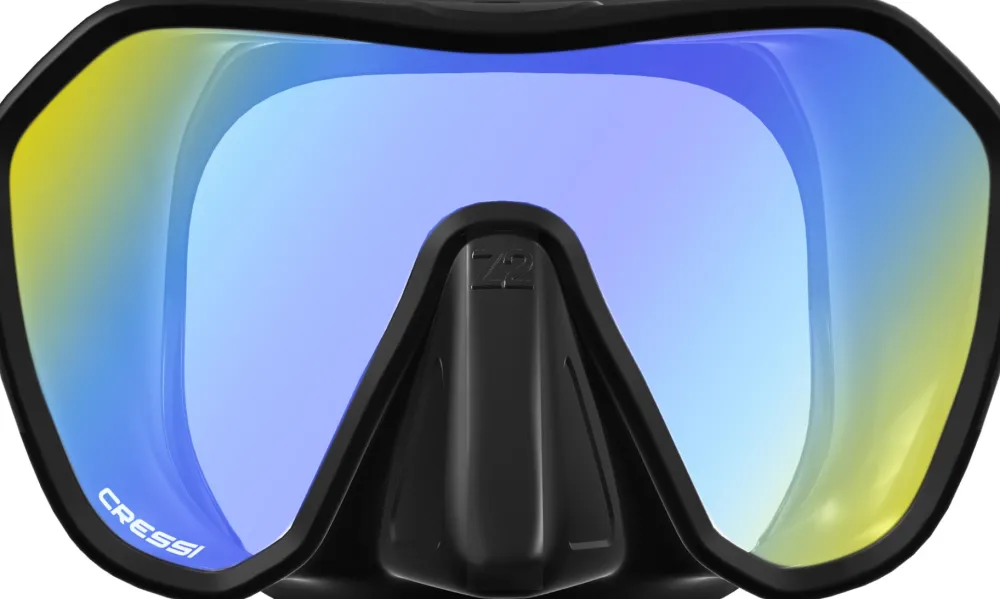 CRESSI-SUB Masque de plongée Cressi Z2 Noir / UV 380 verres Jaune-bleu