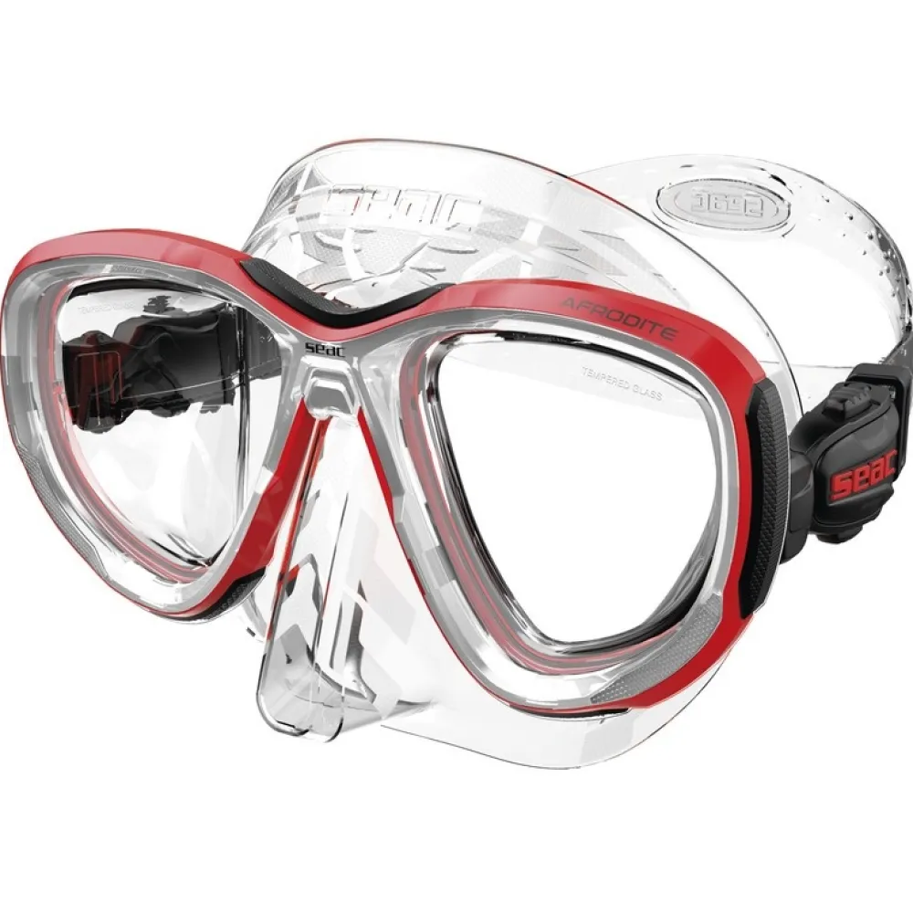 SEAC SUB Masques Snorkeling|Masques^Masque de plongée Afrodite Clear/Rouge