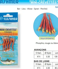 FLASHMER Mini-Crevettes 5 Avançons N°4