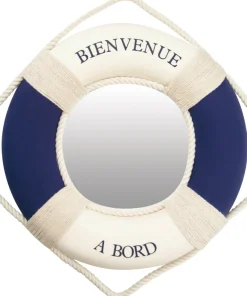 DéCOMARINE Quincaillerie^Miroir bouée "Bienvenue à bord" - Ø 30 cm