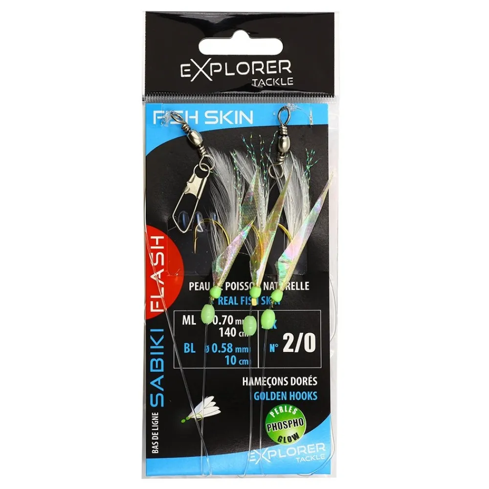 EXPLORER TACKLE Bas De Ligne Carnassiers^Mitraillette Flashmer Sabiki Flash Fish Skin