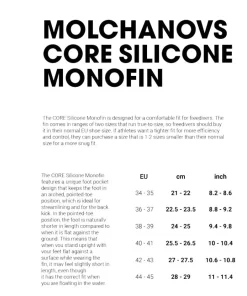 MOLCHANOVS Monopalme apnée Core Silicone Monofin Blanche