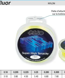 ASSO Nylons / Tresses|Fils De Pêche Truite^Nylon Super H.T. Fluor Jaune 200 m