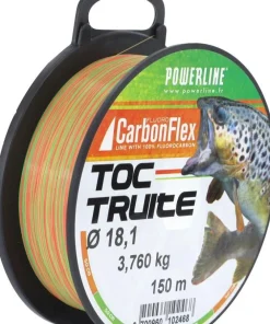 POWERLINE Fils De Pêche Truite^Nylon Fluorocarbone Carbonflex Toc Truite Bicolore 150 m