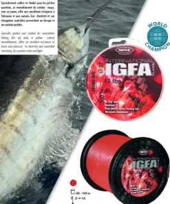 POWERLINE Fils De Pêche|Nylons / Tresses^Nylon IGFA rouge 1000 m