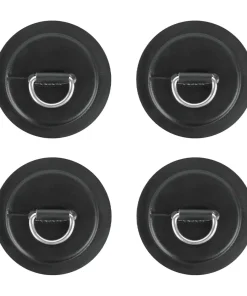 SURF UNITED Anneau D-Ring^Pack 4 anneaux inox D-Ring avec patch Noir