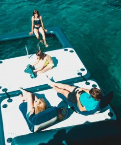 JOBE Plateforme Flottante Gonflable^Pack plateforme gonflable bateau piscine Infinity island small avec gonfleur