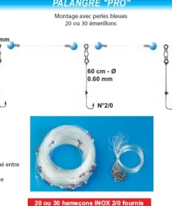FLASHMER Palangre Pro 100 m 30 Hameçons N°2/0