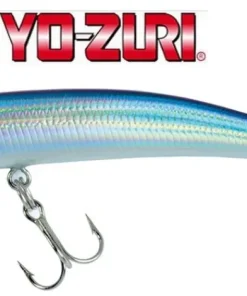 YO-ZURI Pin's Mer 9 cm RH-W5 Blanc Tête Rouge