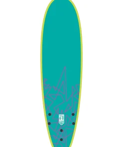 WAVE POWER Planche de surf en mousse Softy Lime/Teal 6'0