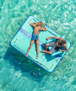 AQUATONE Plateforme Flottante Gonflable|Plateforme Bateau^Plateforme gonflable quai flottant Club 247x170x15cm 470L