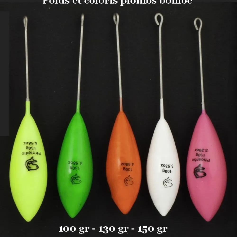 LEMER Plombs De Pêche / Bombettes / Buldos / Flotteurs|Plombs Carpe^Plombs Bombe + tige Plastifiés Vert Phospho
