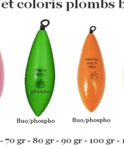 LEMER Plombs De Pêche / Bombettes / Buldos / Flotteurs|Plombs Carpe^Plombs Bombe Plastifiés Orange Phospho