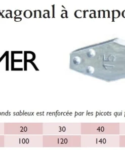 LEMER Plombs hexagonaux crampons vrac