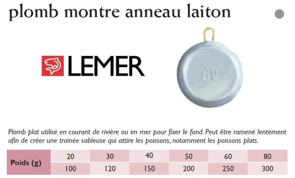 LEMER Plombs montre anneau laiton