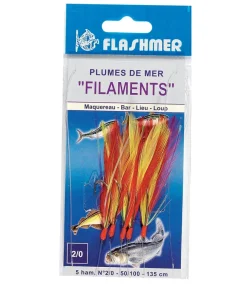 FLASHMER Plume de Mer Filaments 5 Hameçons 2/0