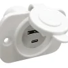 OSCULATI Accessoire Batterie|Tableau Électrique^Prise encastré USB et USB C blanche