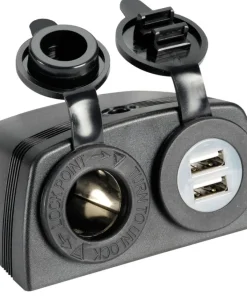 OSCULATI Interrupteur^Prise allume-cigares et double USB avec carénage