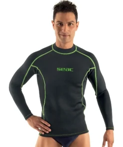 SEAC SUB Rash Guard Fit Long Noir - Homme