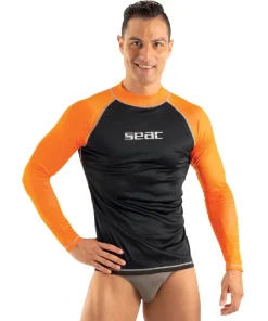 SEAC SUB Lycra & Rash Guard|Lycra Et Shorty^Rash guard Homme T-sun Long - Noir/Orange