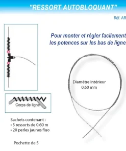 FLASHMER Divers|Accessoires De Montage Surfcasting^Ressort Autobloquant Ø Int 0,60 mm