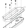 LOWRANCE Sabot De Sonde^Sabot de montage flush à visser sur carène pour sonde TA Structure Scan 3D