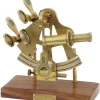DéCOMARINE Laiton^Sextant sur bas en bois