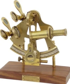 DéCOMARINE Laiton^Sextant sur bas en bois