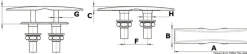 OSCULATI Taquet, Coinceur, Bloqueur, Filoir Et Chaumard^Taquet Flat retractable profil ultra-bas - 160 mm