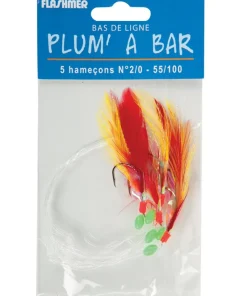 FLASHMER Train de plumes Plum A Bar 5 Hameçons N°2/0