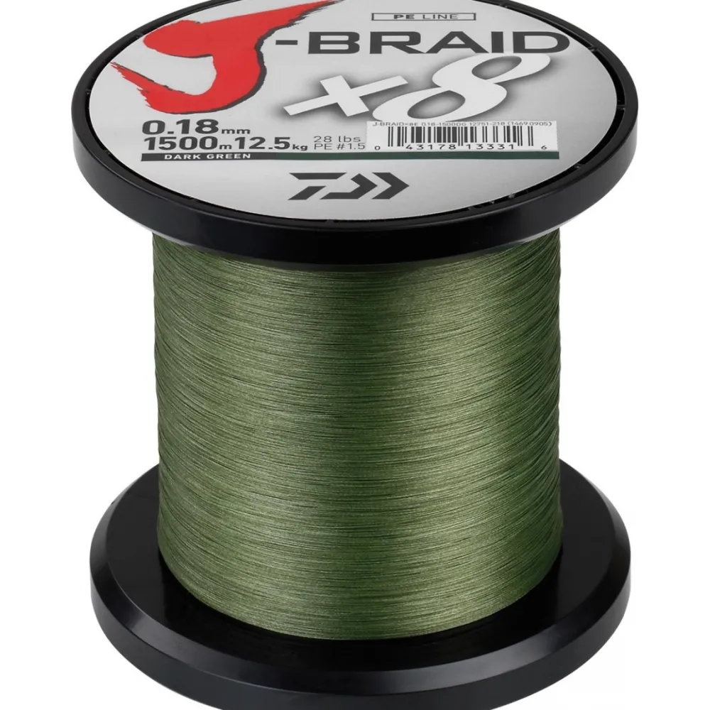 DAIWA Tresse Pêche|Tous Les Produits^Tresse J Braid 8 brins 1500 m Verte