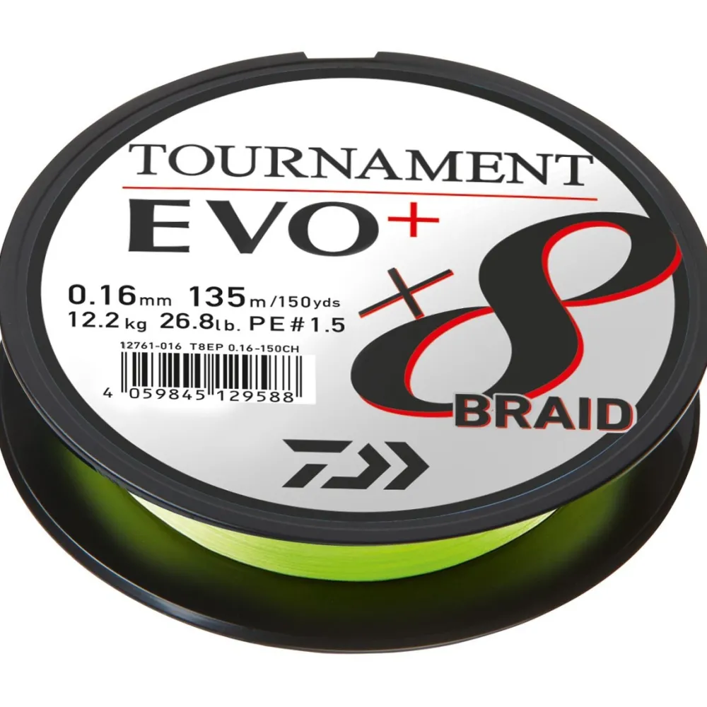 DAIWA Tresse Tournament 8 Braid Evo+ Chartreuse 135 m