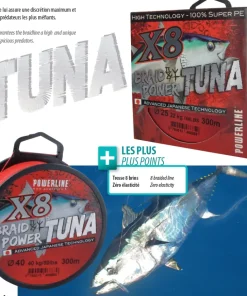 POWERLINE Tresse Power Tuna rouge 300 m