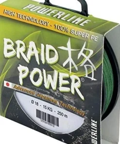 POWERLINE Nylons / Tresses Carnassier^Tresse Power verte 8 brins 135 m