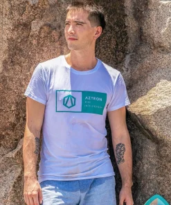 AZTRON T-shirt Logo Blanc
