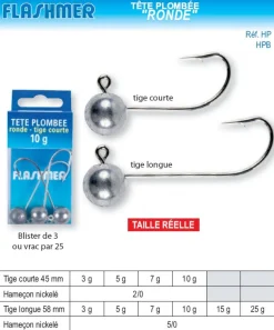FLASHMER Têtes Plombées^Têtes Plombées Tête Ronde Tige Courte X 3