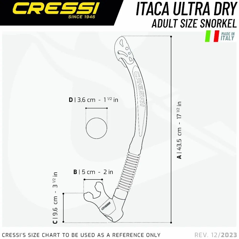 CRESSI-SUB Tubas Snorkeling|Tuba De Plongée^Tuba Cressi Itaca Ultra Dry - Transparent/Noir